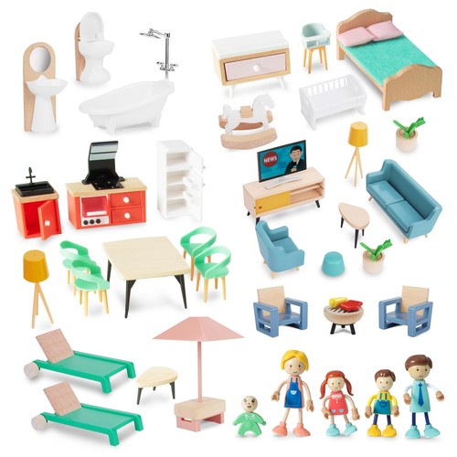 Wooden dollhouse furniture - wooden,