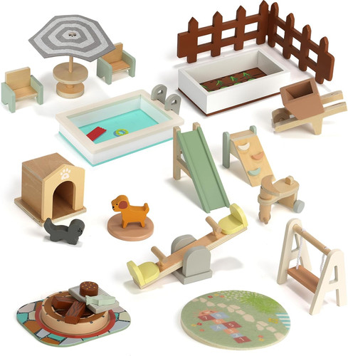 Wooden dollhouse furniture - wooden,