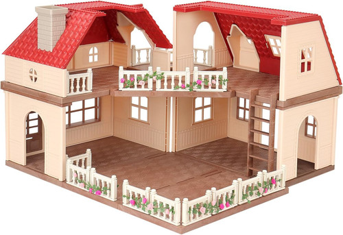 Family cozy cabin doll house - family,