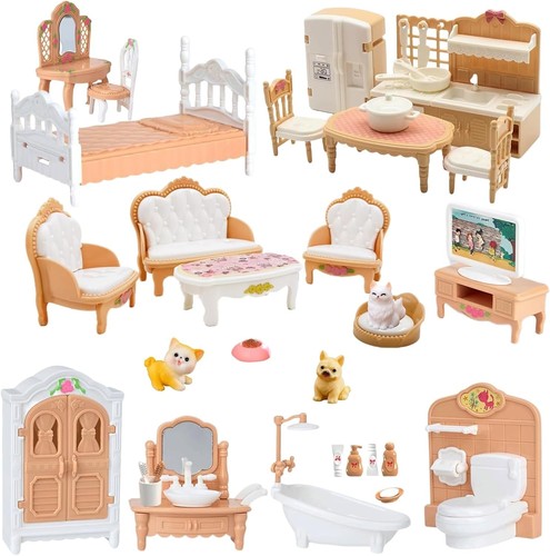 Dollhouse furniture set pcs - 36,