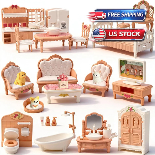 38pcs dollhouse furniture - dollhouse,