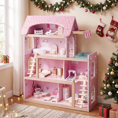 Kids wooden dollhouse story - kids, 4-story