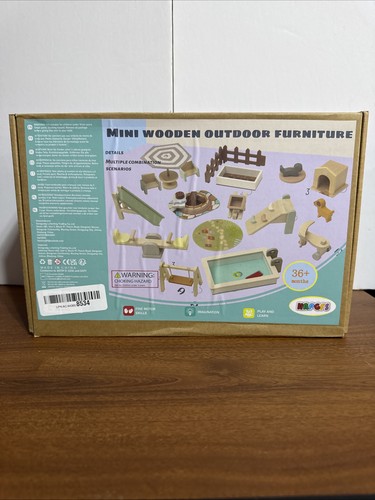 Wooden doll house - doll, furniture