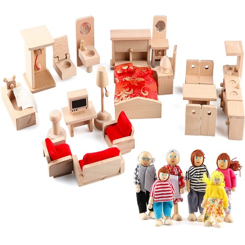 Pcs set wooden dollhouse - 5,