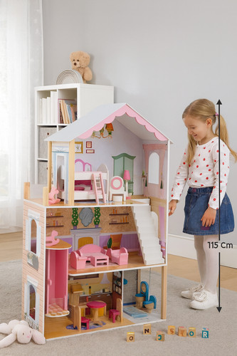 Kids wooden dolls house - wooden,