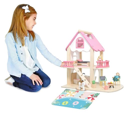 Wooden doll house story - doll,